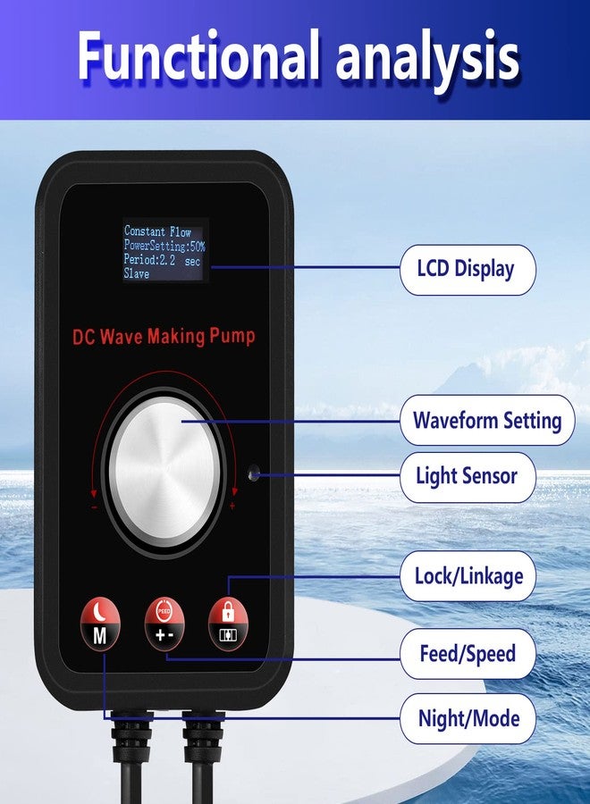 CONQUERALL 520-2600GPH 15W Wave Maker for Aquarium 24V DC Fish Tank Wave maker Sine Wave Technology Large Flow and Ultra Quiet Suit for Freshwater and Saltwater - Image 3